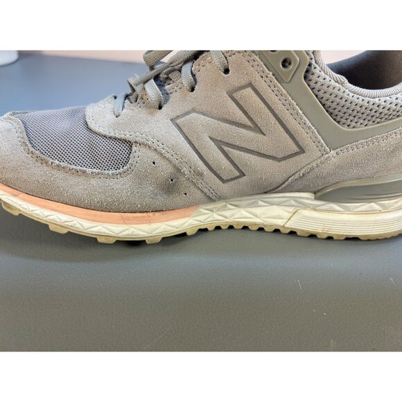 New Balance 574 Womens 10 Running Shoes Light Gray & Pink Suede Upper - Picture 9 of 10